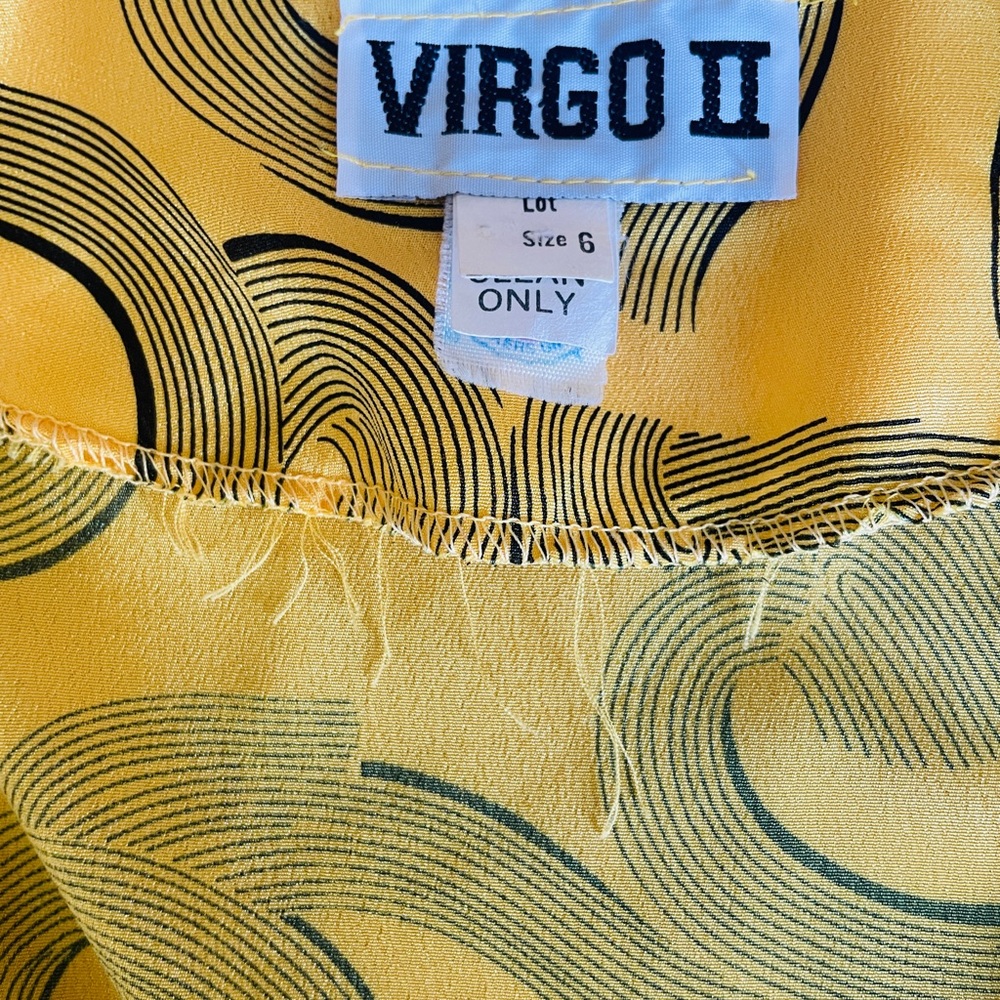 Yellow Virgo Midi Dress with Swirl Design - Picture 3 of 5